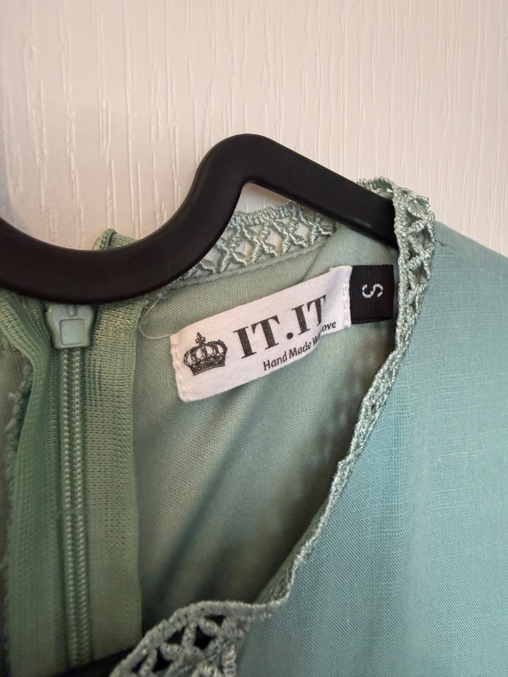 Sage Green Puff Sleeve Cottagecore Midi Dress Small - Picture 5 of 9